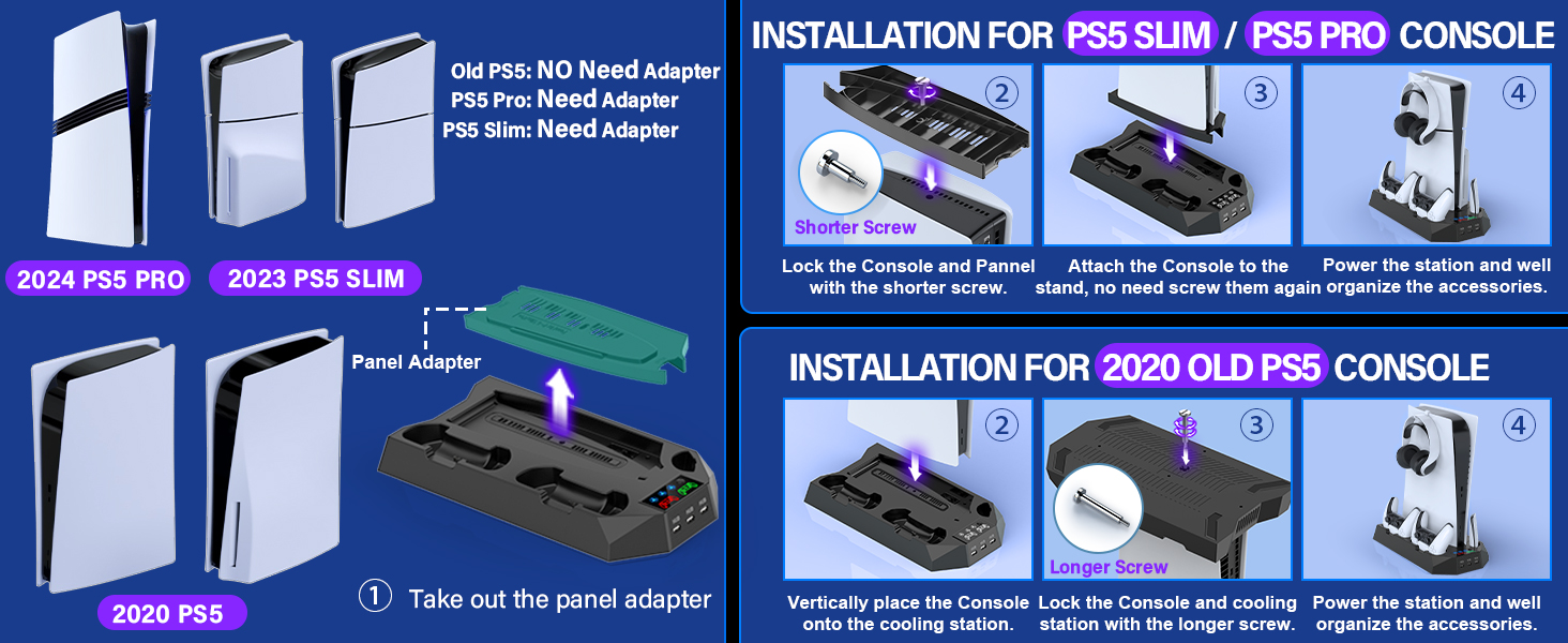 ps5 slim cooling stand with controller charging station and cooling fan