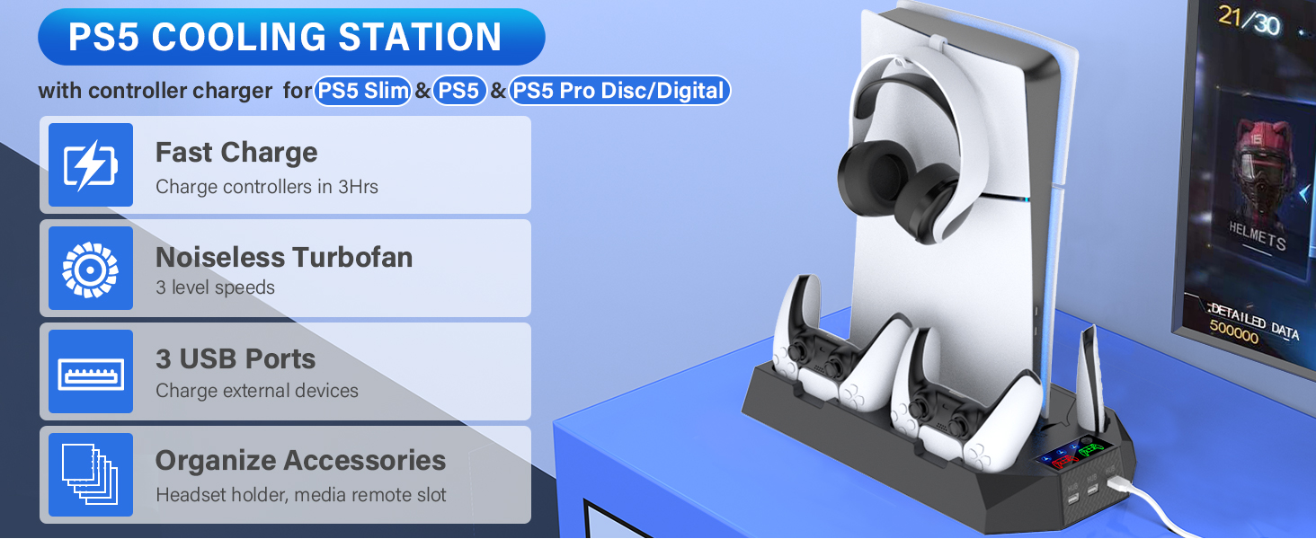 ps5 slim cooling station