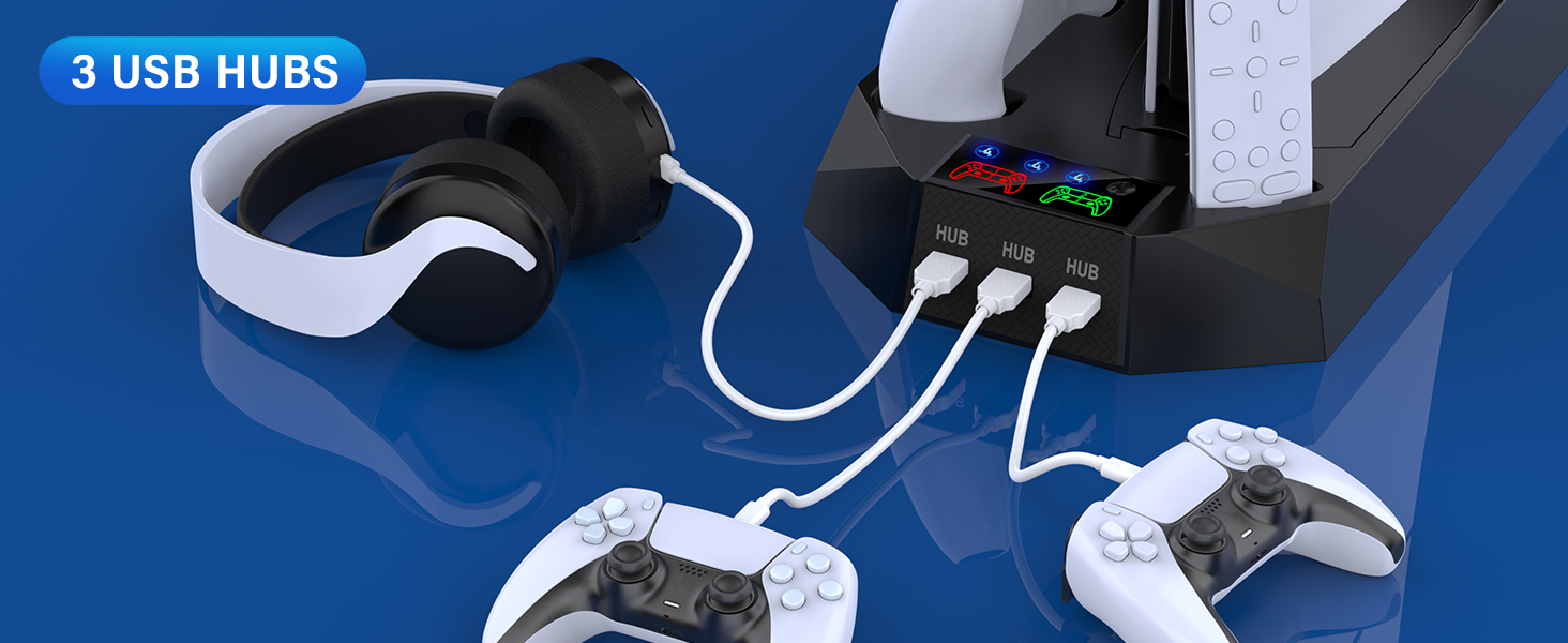 ps5 slim cooling stand with ps5 controller charging station