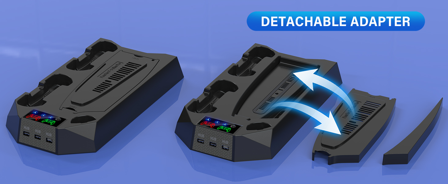 ps5 slim cooling stand with controller charging station and cooling fan